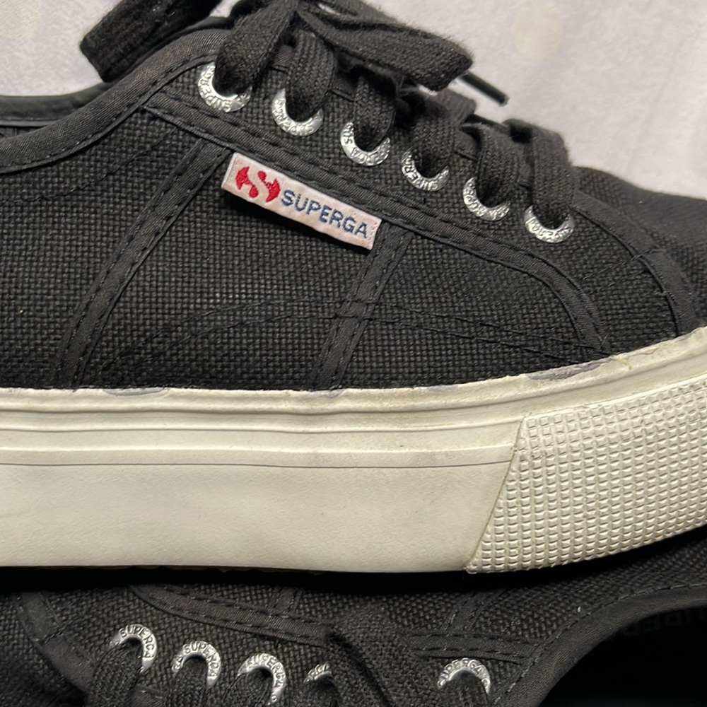 Superga platform sneaker black size 8